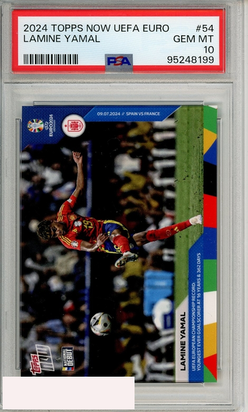2024 TOPPS NOW UEFA EURO LAMINE YAMAL #54 PSA 10 GEM MT