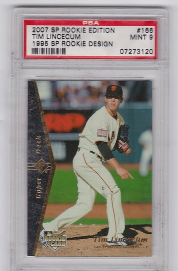 2007 SP Rookie Edition Tim Lincecum #166 PSA MT 9