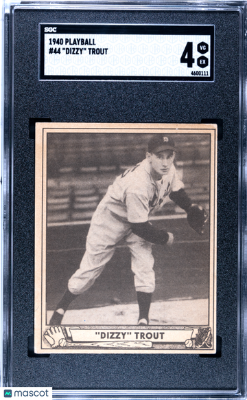 1940 Playball Dizzy Trout #44 SGC 4