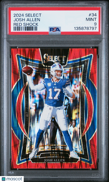 2024 Panini Select Josh Allen #34 Red Shock PSA 9