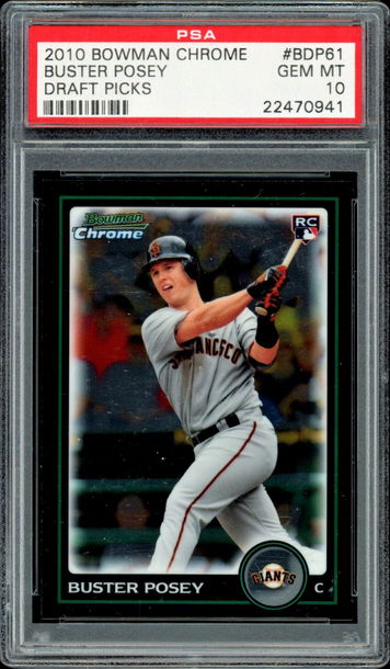 2010 Bowman Chrome Draft #61  Buster Posey  RC  PSA 10  Giants