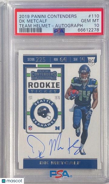 2019 Panini Contenders DK Metcalf #110 Variation Autograph PSA 10