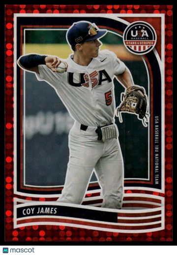 2024 Panini Stars & Stripes USA Baseball Coy James #51 Red SN