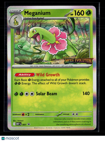 2025 Pokemon Mega Evolution Meganium Holo Special Illustration Rare SAR Trading Card #001