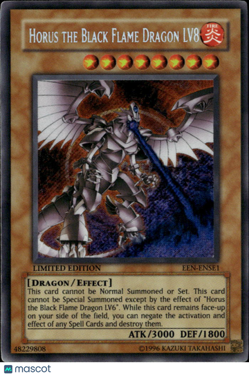 Horus the Black Flame Dragon LV8 2005 Yu-Gi-Oh! Elemental Energy Special Edition Super Rare Limited Edition