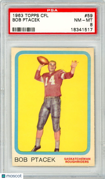 1963 Topps CFL Bob Ptacek #59 PSA 8 P1374