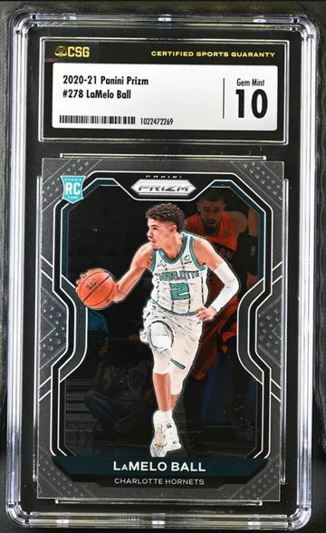2020 Panini Prizm Basketball #278 LAMELO BALL RC CSG 10 GEM MINT