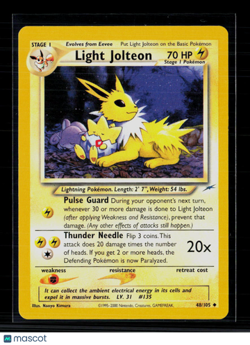 2002 Neo Destiny Light Jolteon Uncommon #48/105