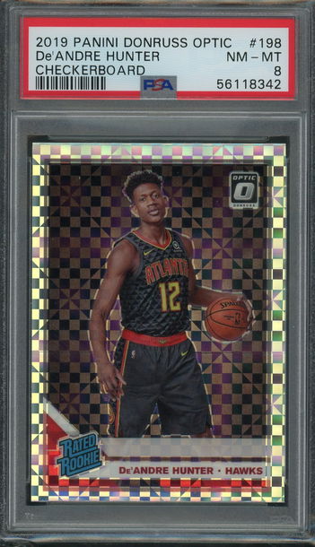 2019 Optic Checkerboard De'Andre Hunter PSA 8