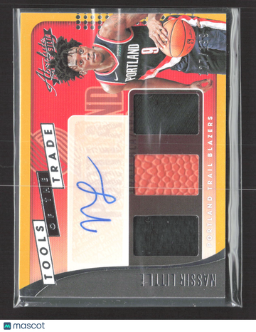 2019 Panini Absolute Memorabilia Nassir Little #TT3-NLT Triple Patch 127/189 Memorabilia Tools of the Trade Auto