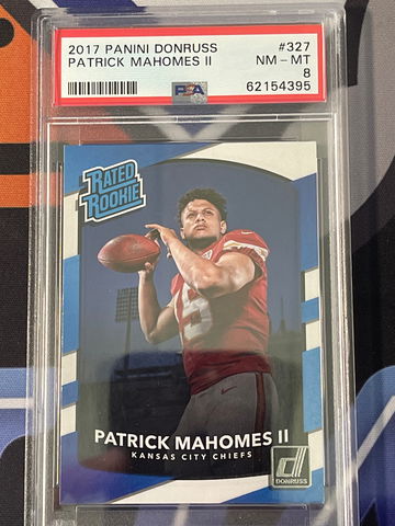 Patrick Mahomes Donruss Rated Rookie psa8 2017