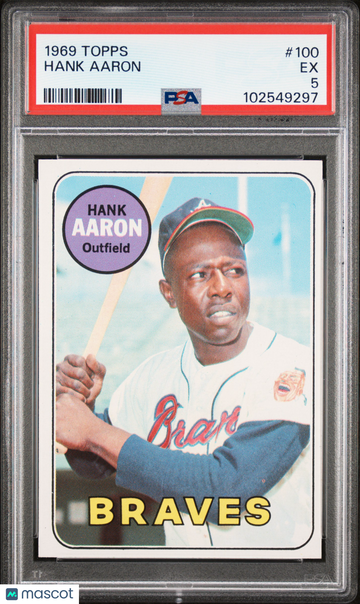 1969 Topps Hank Aaron #100 PSA 5