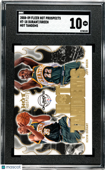 2008 Fleer Hot Prospects Green Durant #HT-18 Tandems Rookie SGC 10