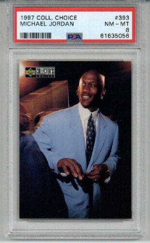 1997 UPPER DECK COLLECTOR'S CHOICE #393 MICHAEL JORDAN CARD BULLS PSA 8 LOW POP