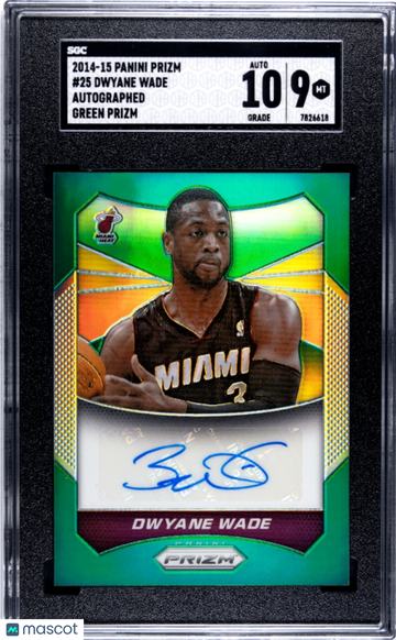 2014-15 Panini Prizm Dwyane Wade #25 Green SGC 9 Auto 10