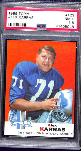 1969 Topps #123 Alex Karras PSA 7.5