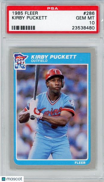 1985 Fleer Kirby Puckett #286 PSA 10