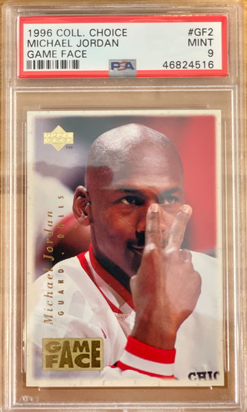 Michael Jordan GOAT 1996 UD Collector's Choice INSERT - #GF2 - Game Face - PSA 9, Low Pop - MINT