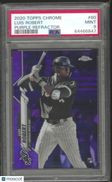 2020 Topps Chrome Luis Robert #60 Purple Refractor PSA 9