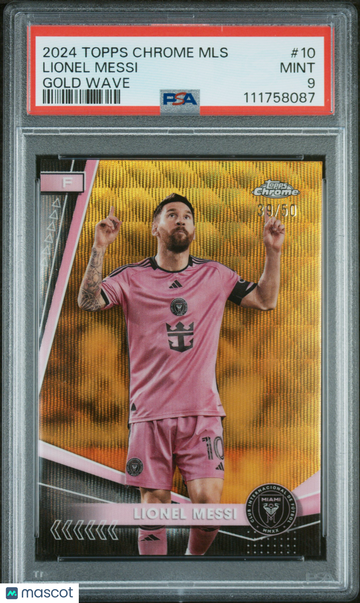 2024 Topps Chrome MLS Lionel Messi #10 Gold Wave /50 PSA 9