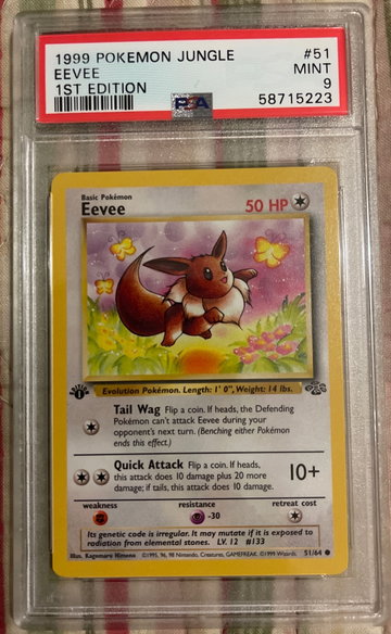 1999 Pokémon Jungle 1st Edition Eevee #51 PSA 9