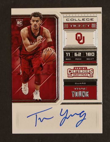 2018 Panini Contenders Draft Picks Trae Young College Ticket Rookie Auto #56