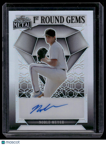 2023 Leaf Metal Noble Meyer #1RG-NM1 1st Round Gems Autographs Silver Prismatic SN,AU