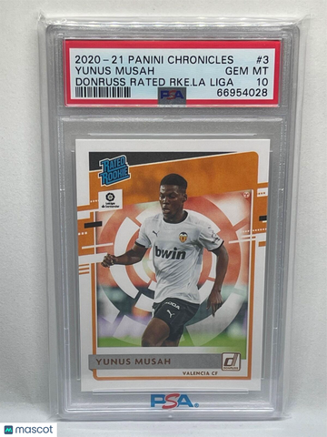 2020 Panini Chronicles Donruss Rated Rookies La Liga Yunus Musah #3 RKE. La PSA 10