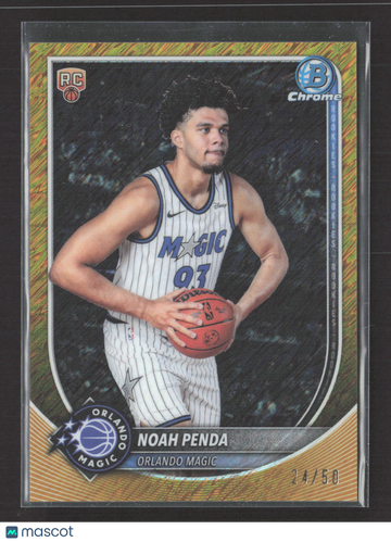 2025 Topps Bowman Chrome Noah Penda #BCV-32 Gold RayWave RC 24/50