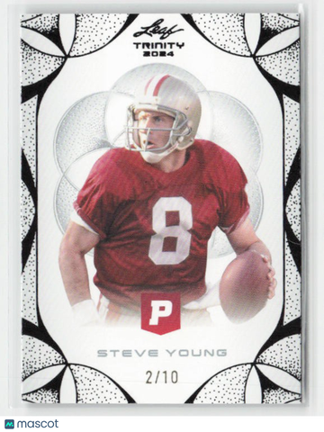 2024 Leaf Trinity Pristine Football Steve Young #88 Black Foil /10 SN