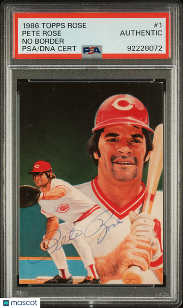 1986 Topps Pete Rose Set Pete Rose #1 No Border PSA A Auto A