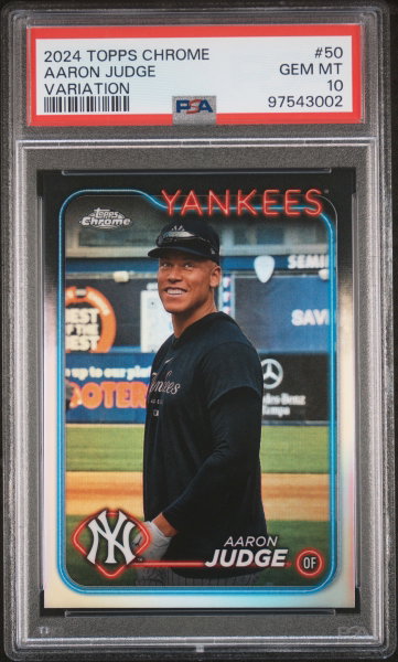 2024 Topps Chrome Black Pullover Variation Aaron Judge #50 PSA 10