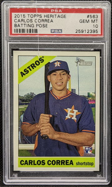 2015 Topps Heritage Carlos Correa #563 PSA 10 - Crack in slab 
