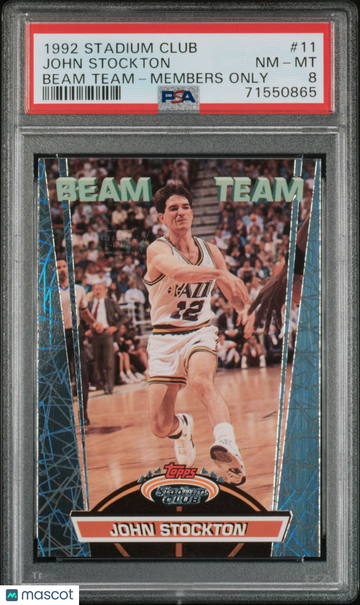 1992 Stadium Club Beam Team John Stockton #11 Members Only PSA 8