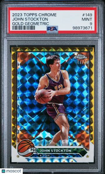 2023 Topps Chrome John Stockton #149 Gold Geometric PSA 9