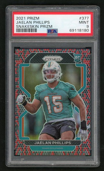 2021 Panini Prizm Snakeskin Prizm Jaelan Phillips #377 PSA 9