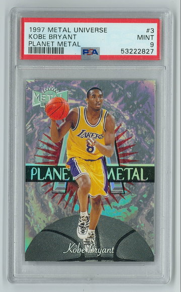 Kobe Bryant 1997 Metal Universe Planet Metal #3 - PSA 9 Mint