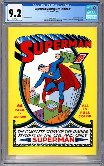 SUPERMAN #1 CGC 9.2 MASTERPIECE EDITION REPRINT JERRY SIEGEL & JOE SHUSTER 1999