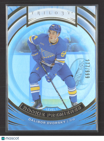 2026 Upper Deck Trilogy Rookie Premieres Dalibor Dvorsky #T-30 Level 1 Blue 177/999