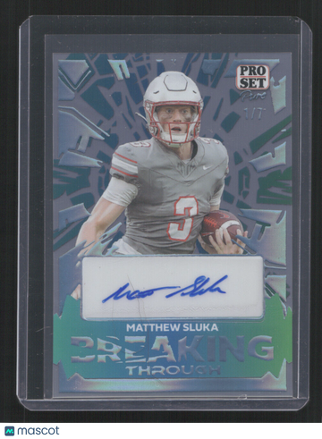 2024 PRO SET PURE MATTHEW SULKA #BT-MS1 HOLO AUTO /7BREAKING THROUGH SN,AU,/7