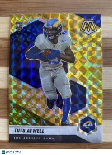 Tutu Atwell #320 2021 Mosaic Football Yellow Reactive Prizm RC LA Rams