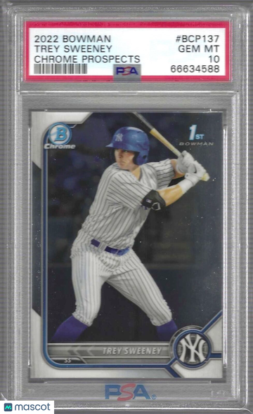 2022 Bowman Chrome Prospects Trey Sweeney #BCP137 PSA 10