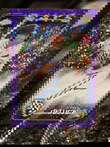 2024 Topps Chrome JONNY DELUCA RC AUTO Rookie Purple Sparkl #/299 Tampa Bay Rays