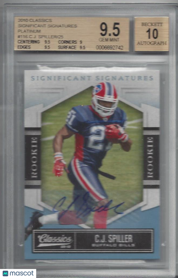 2010 Classics Significant Signatures Platinum C.J. Spiller #116 /25 BGS 9.5 Auto 10