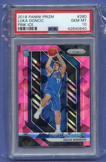 LUKA DONCIC 2018 Panini PRIZM Pink Ice Rookie Refractor #280 PSA 10 Gem Mint