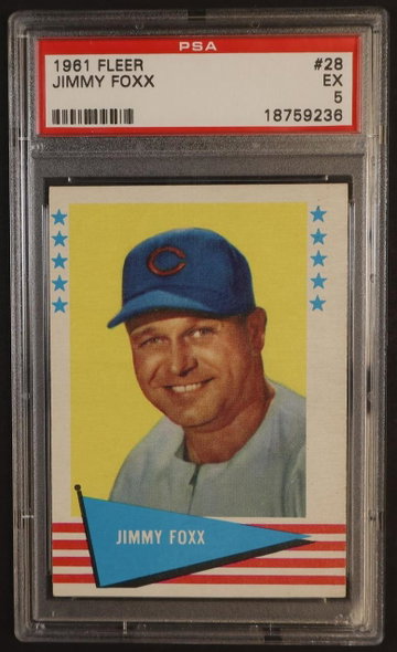1961 Fleer Jimmie Foxx #28 PSA 5
