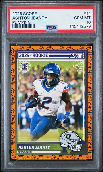 2025 Panini Score Pumpkin Ashton Jeanty #14 PSA 10