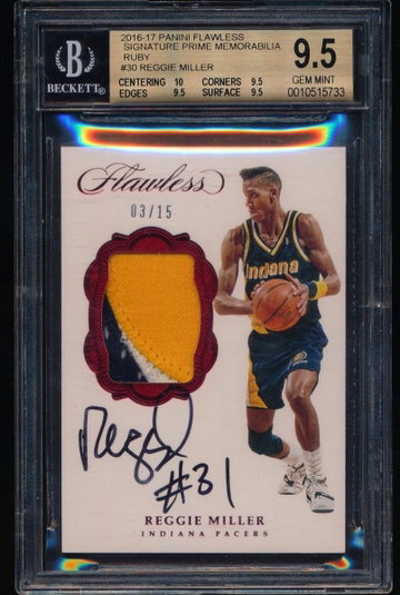 Reggie Miller 2016-17 Flawless Prime Patch Auto /15