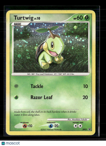 2007 DP Turtwig Holo Black Star Promo #DP01