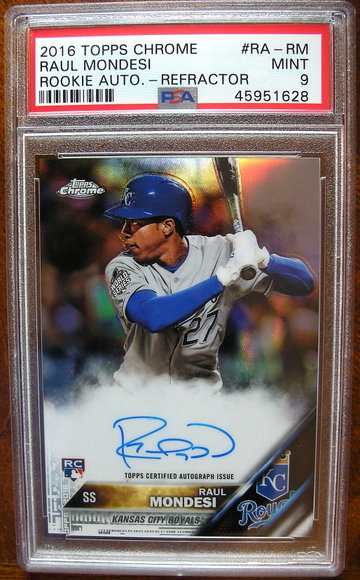 Raul Adalberto Mondesi 2016 Topps Chrome Rookie Auto Refractor /499 PSA 9